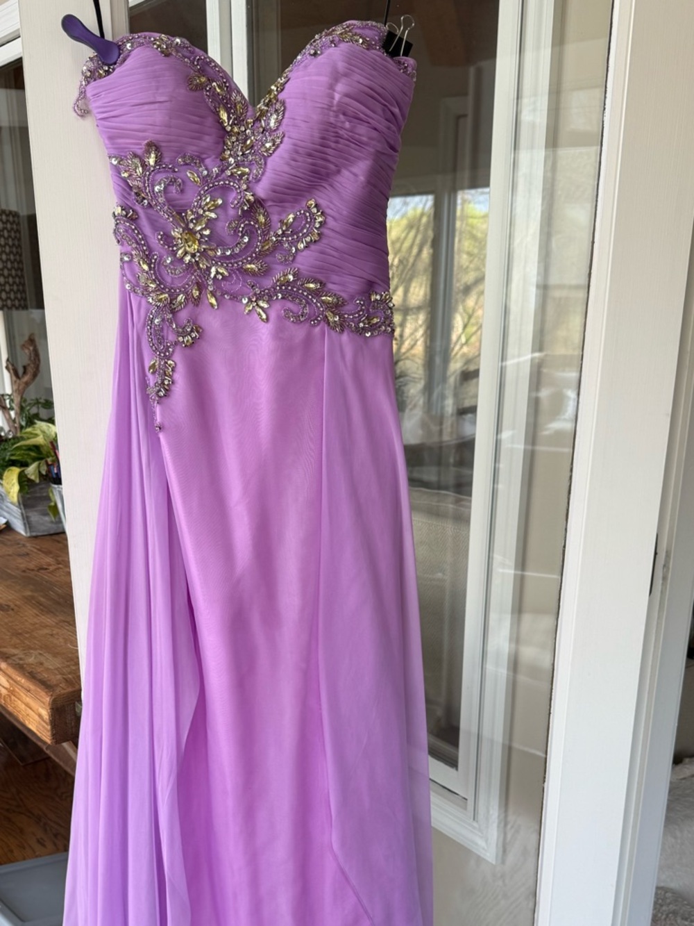 PROM Alyce Paris Lavender Strapless Beaded Evening Gown worn ONCE! Dry cleaned. - Picture 1 of 7
